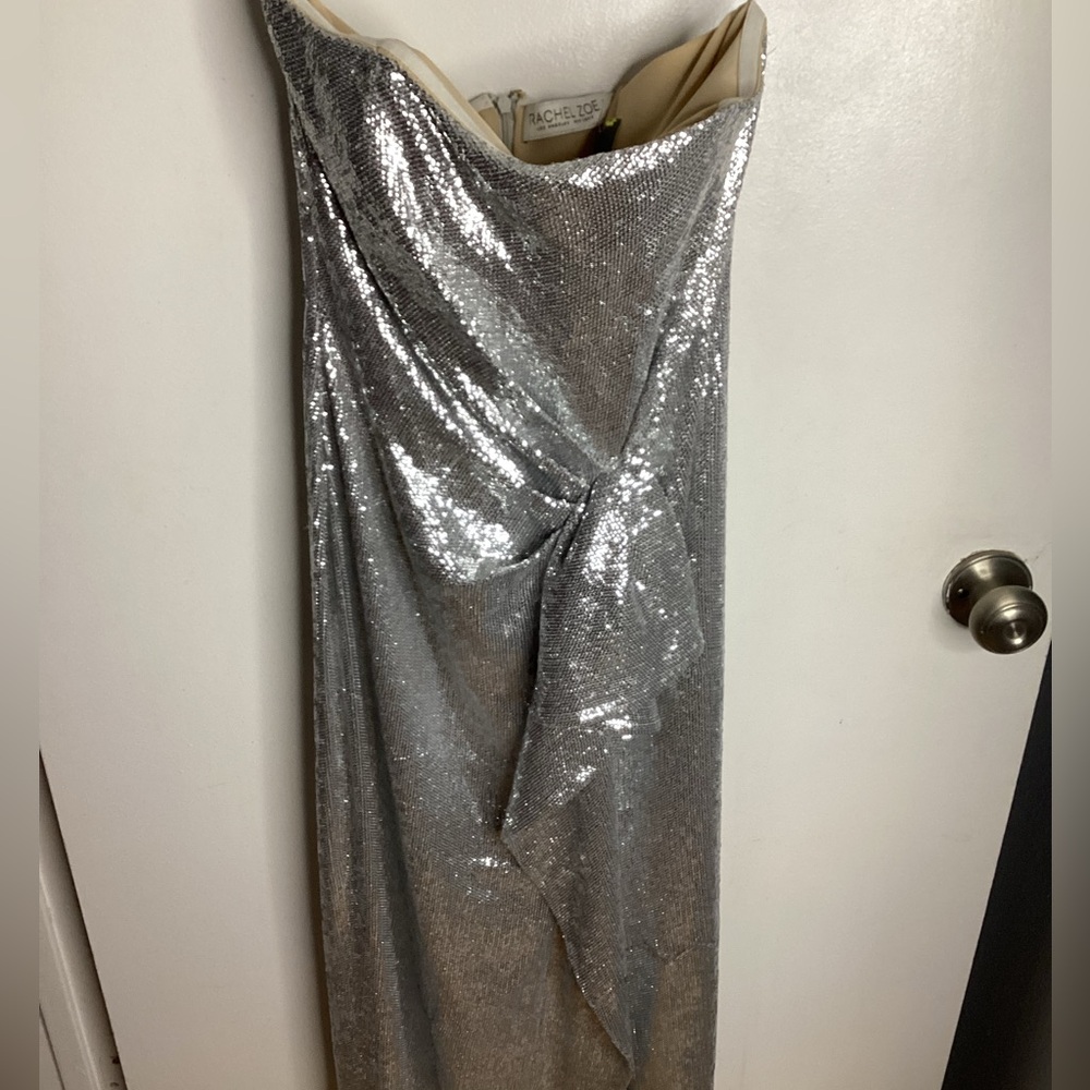 Rachel Zoe Silver Sequin Krista Dress M - Picture 2 of 11